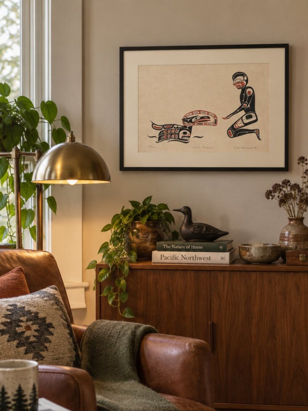 Victor Newman Loon's Necklace Northwest Coast Indigenous Serigraph Art Print